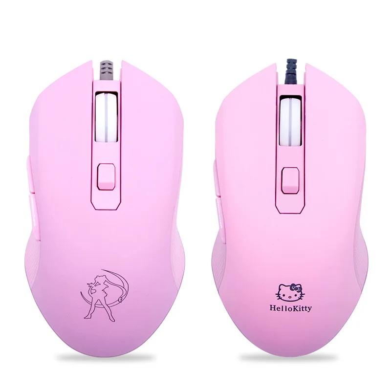 

Pink Sailor Moon Hello Kitty Girls With Cute Wired Wireless Two Style Gaming Mouse Desktop Notebook Universal Wireless Mouse