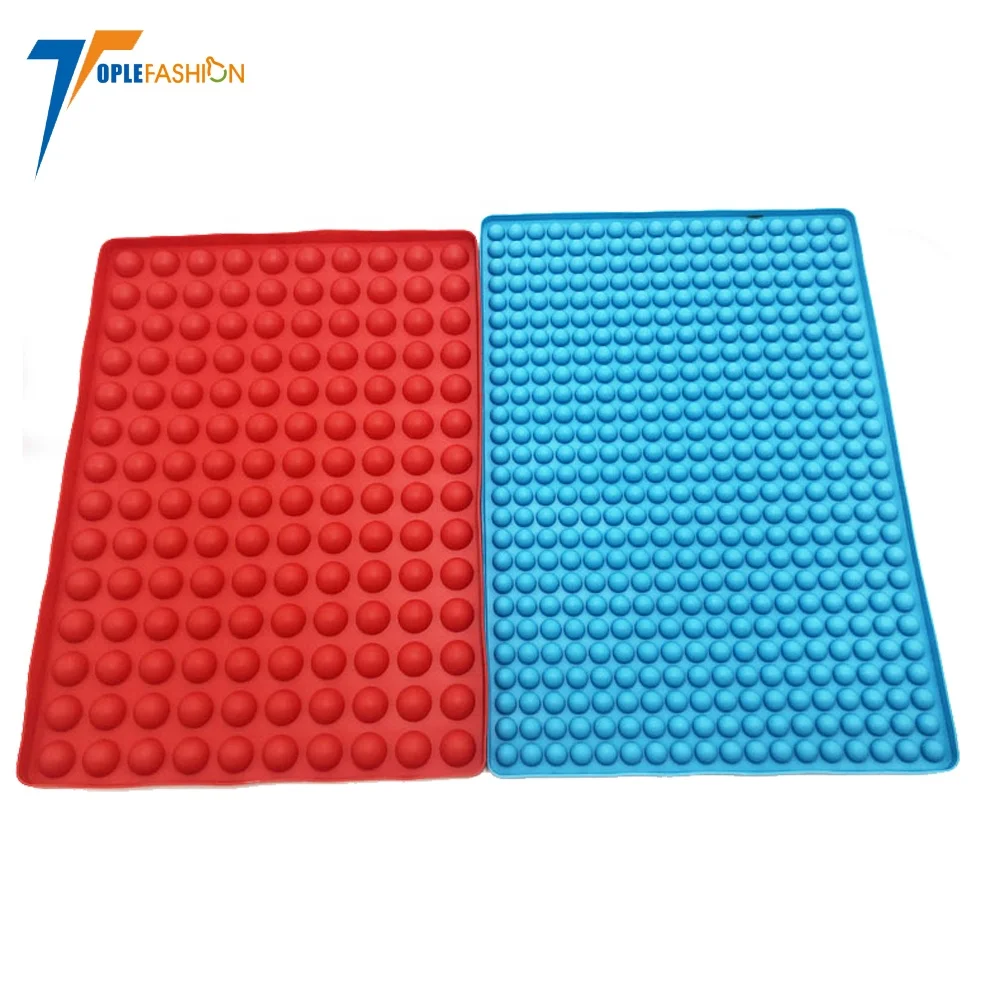 

221 cavities Silicone drain pad baking mat Semi Sphere biscuit baked in Molds for Ganache Jelly Caramel Cookies Pet dog Treats, Customized color