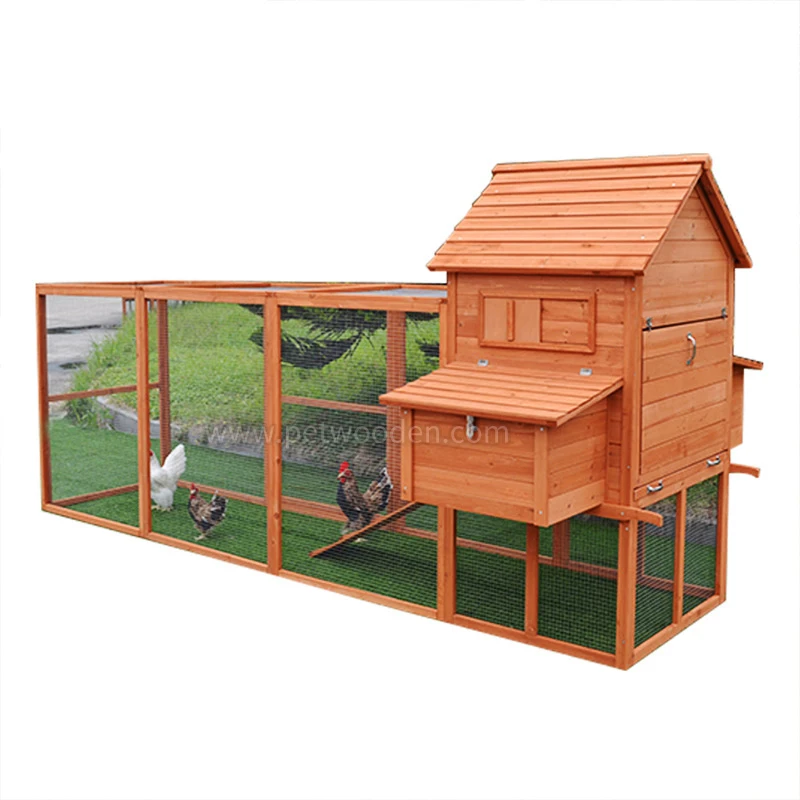 

Removable Tray Ramp Garden Soild Wooden Large Chicken Hen Coop House Pigeon cage With Outdoor Run, Customized color