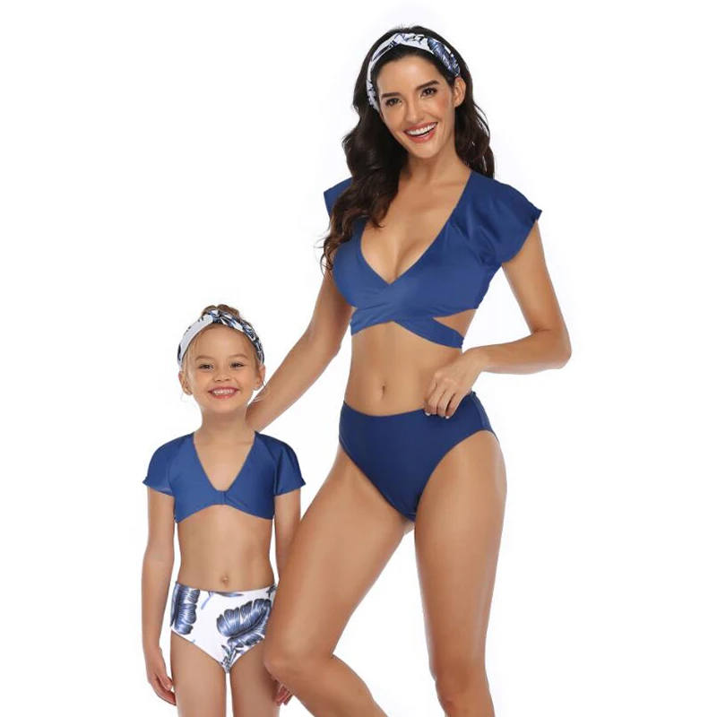 

Wholesale parent-child black 3piece swimsuit girls, Picture