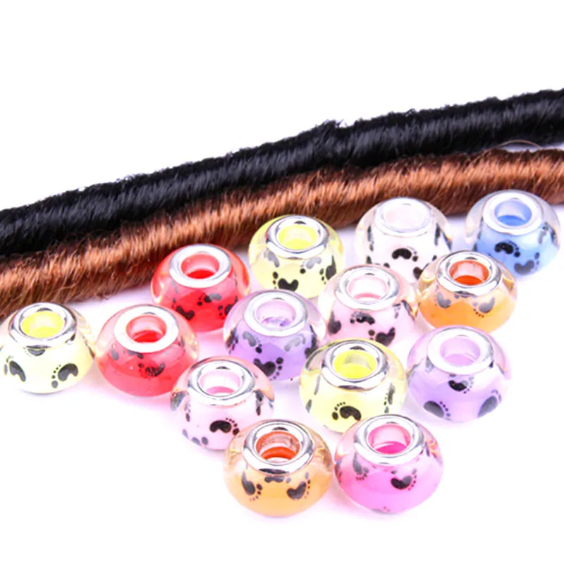 

Jachon resin dreadlock cuffs short beard beads briads dreadlock coils hair rings printing dreadlock beads