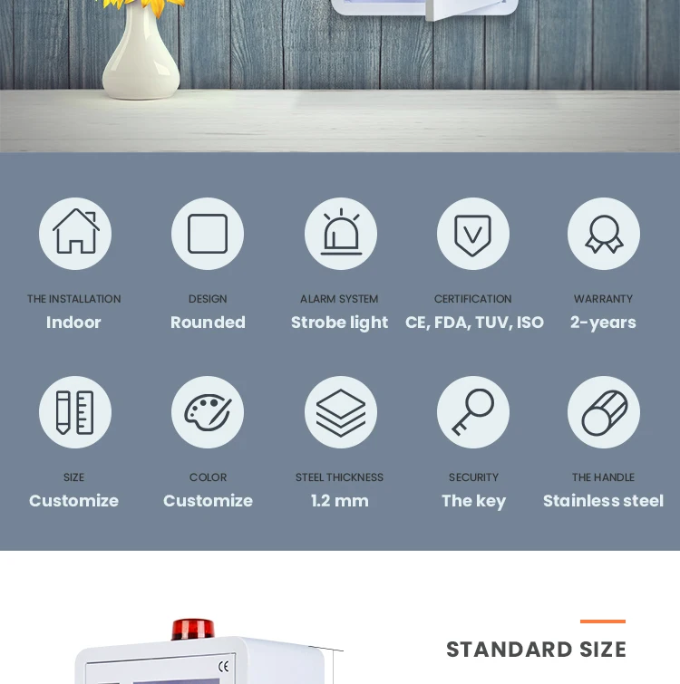 Trade Assurance WAP-health aed medical first aid cabinets with alarm system