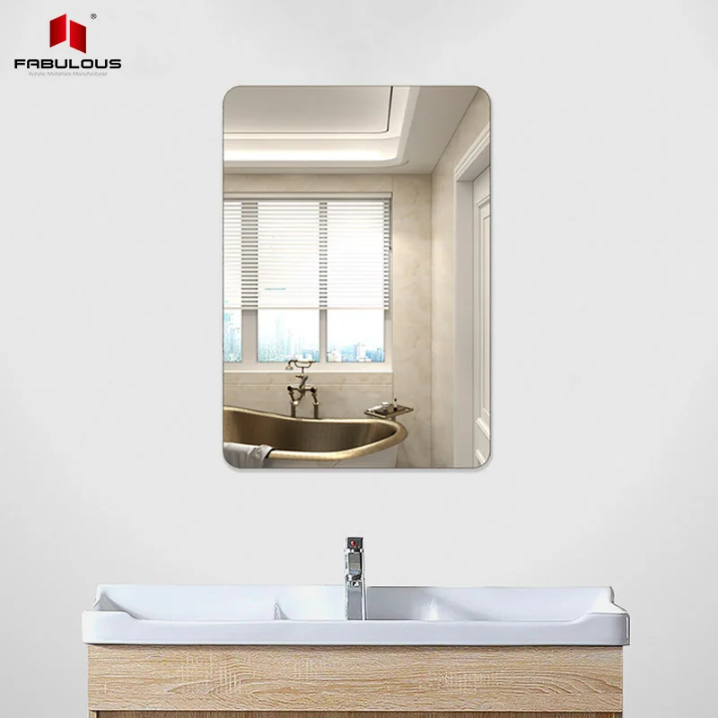 

Factory acrylic square soft mirror wall paste home decor self adhesive plastic mirror