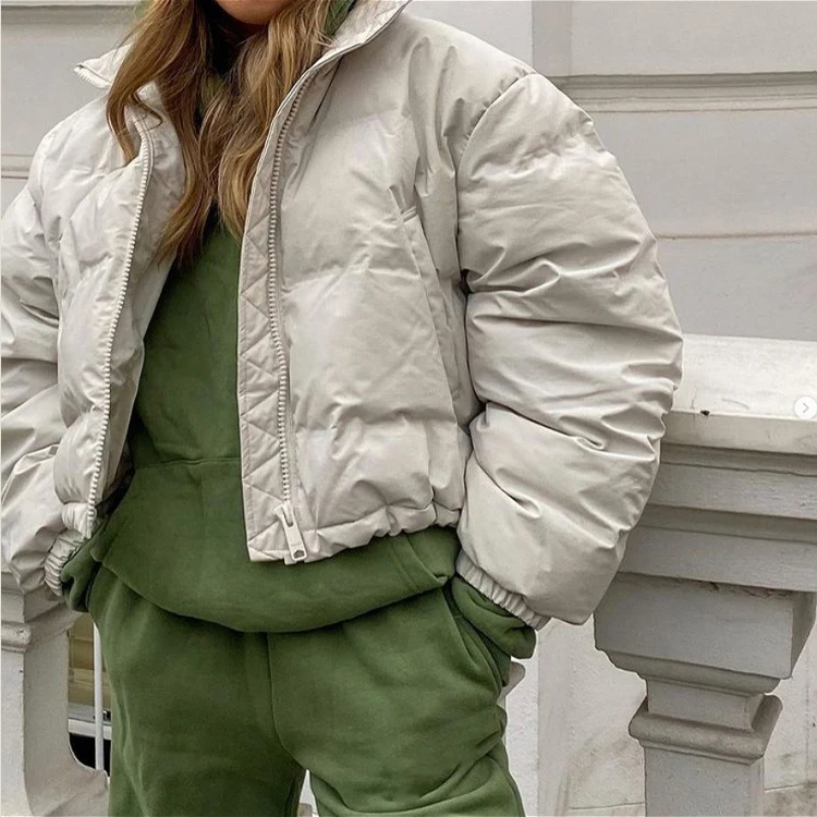 

Crop Top Trendy Women Winter Warmth Jackets Short Wholesale Puffer Jacket for Ladies