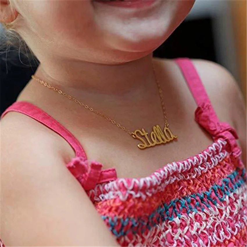 

Custom Baby Kids Name Necklace Dropshipping Gold Plated Stainless Steel Jewelry