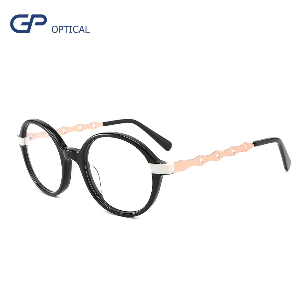 

Round acetate optical frame sunglasses lens stock design china wholesale optical eyeglasses frame, 4 colors