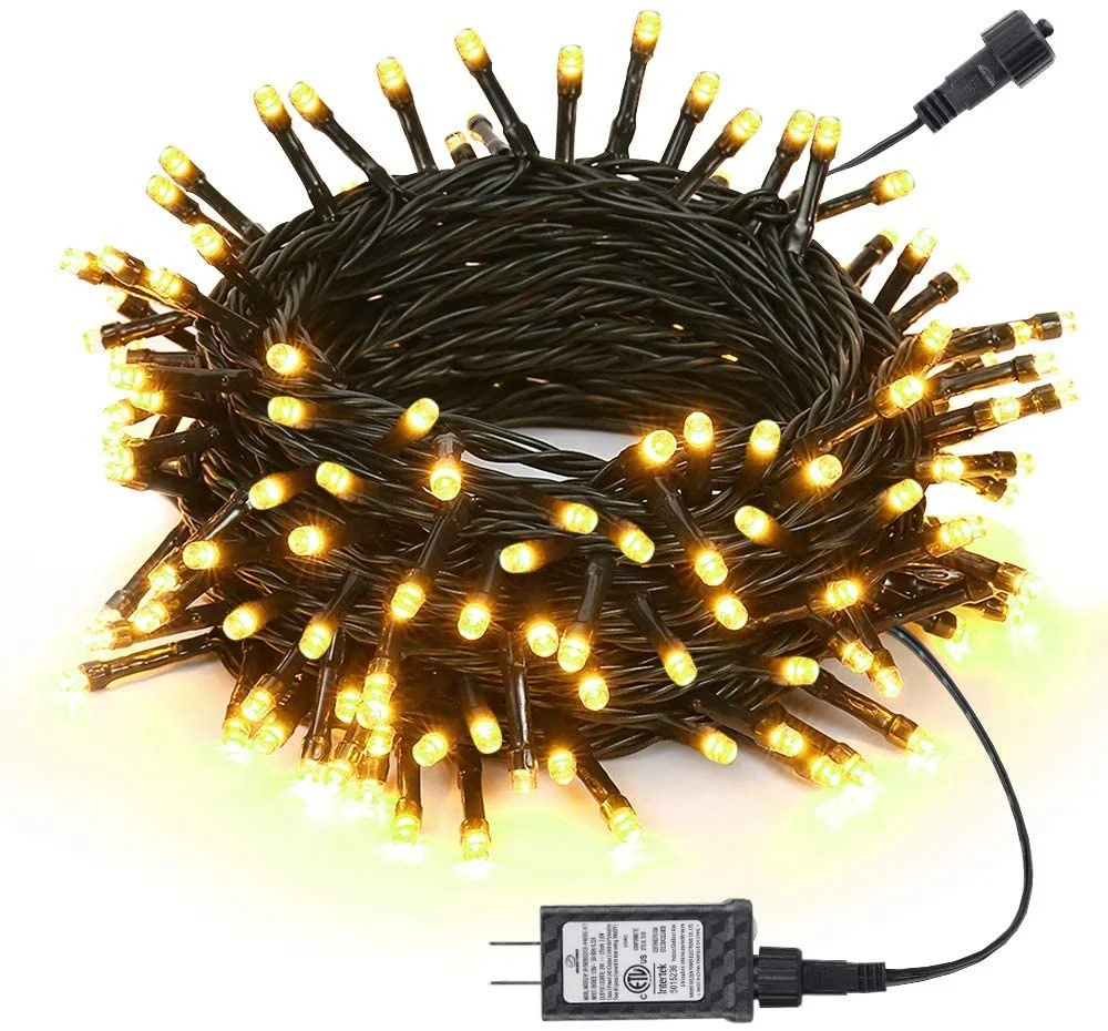 Amazon hot sale low voltage 200 led Christmas tree lights waterproof outdoor fairy twinkle lights Christmas string lights