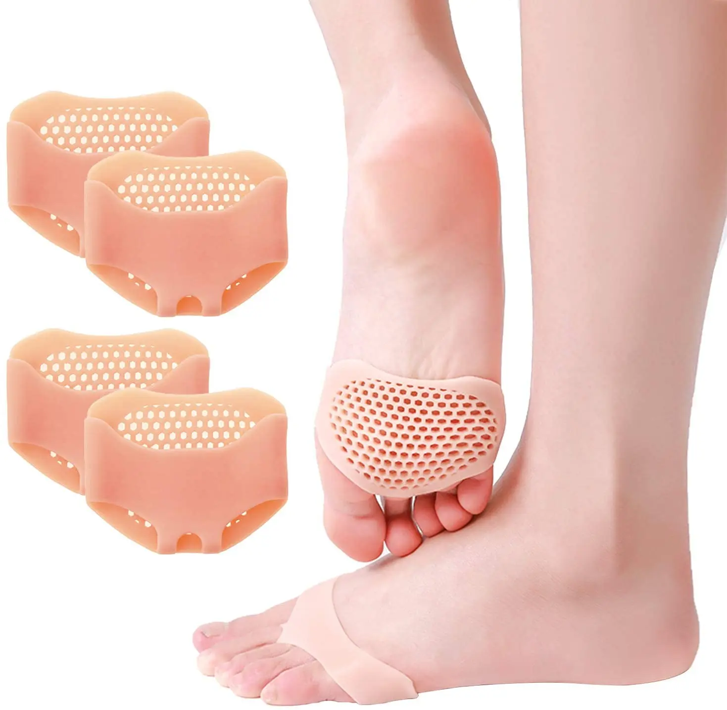 

Soft breathable Honeycomb corn cushion silicone forefoot pads for foot pain relief