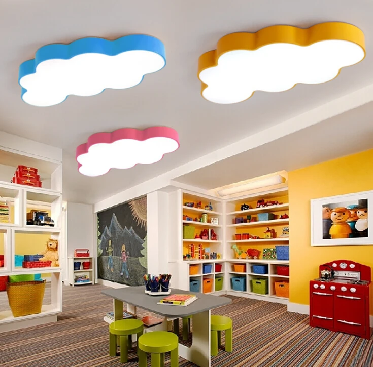 Kids Room Bedroom Home Decoration Macarons Color Clouds LED Ceiling chandelier Modern led Chandelier lighting