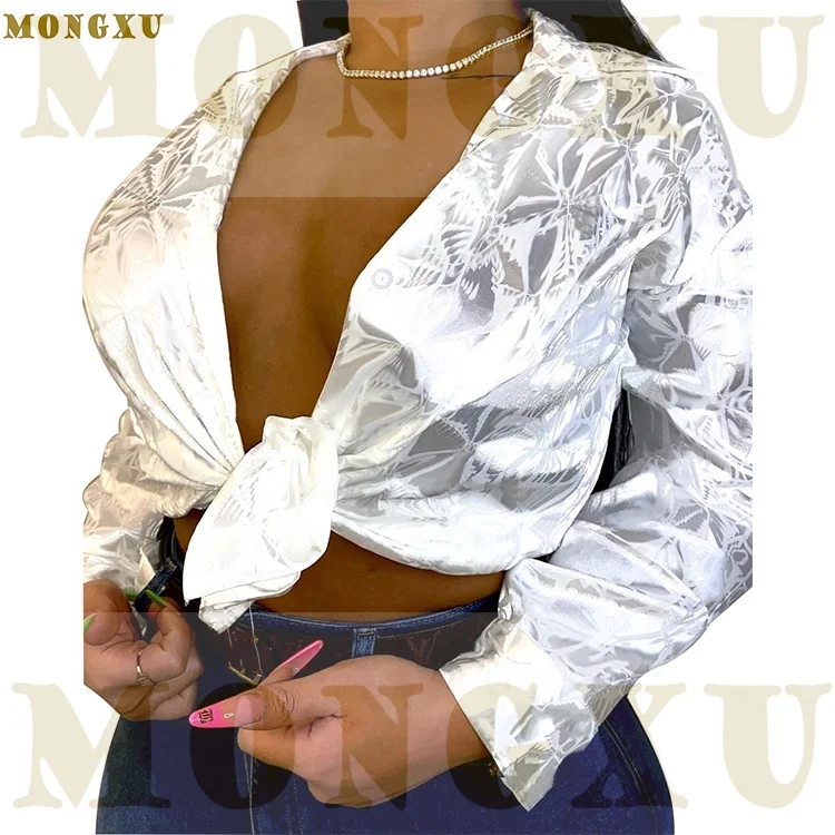 

New Arrival Fall Designer Clothes Famous Brands Women Satin Blouse Long Sleeve Vintage Silk Blouse