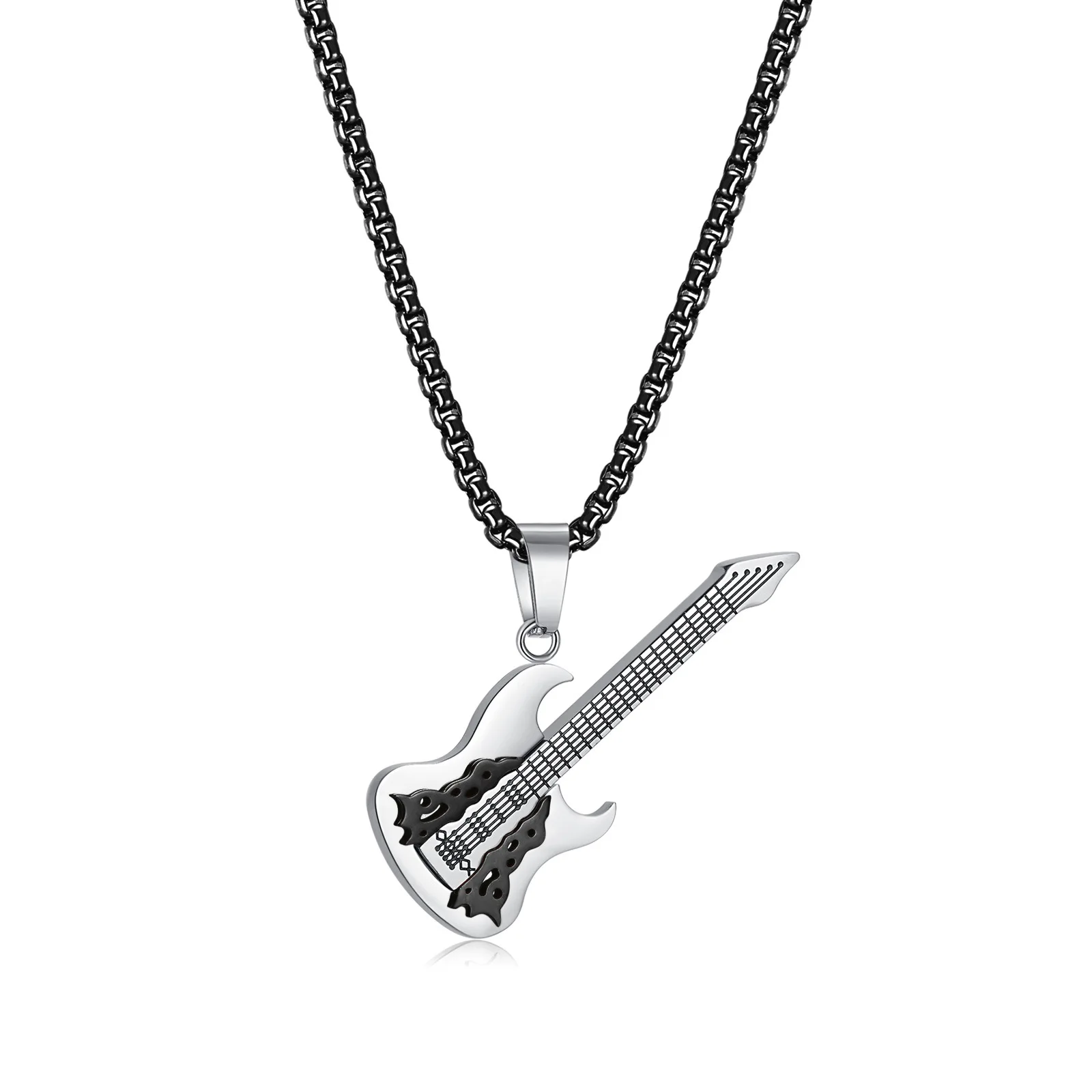 

DAIHE 2023 Fashion Fine Jewelry Custom Cool Guitar Stainless Steel Necklace For Men
