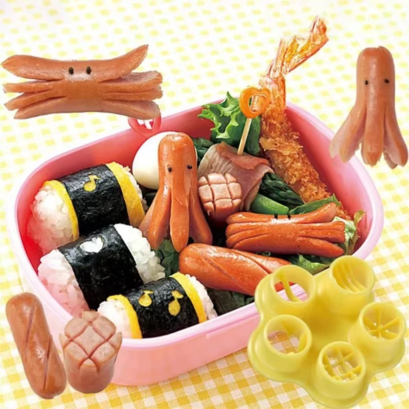 

hot dog roller cutter Flower Crab Octopus Ham sausage cutter Barbecue Hot Dogs Cutter Kitchen Cutting Mold Mould DIY Lunch