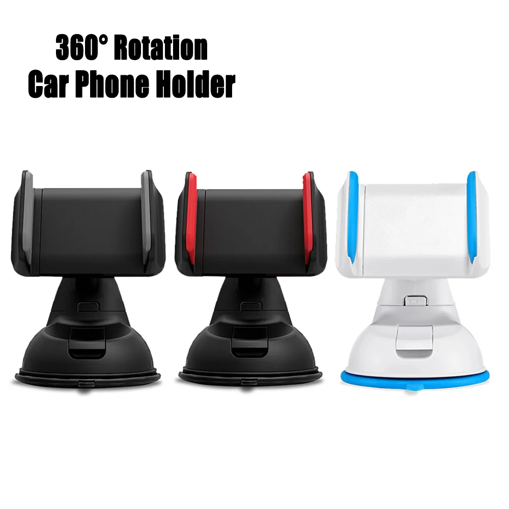 

Free Shipping 1 Sample OK Promotional 360 Rotation Silicone auto telefoon houder Car Mount Stand Dashboard Car Phone Holder, Black / red / blue