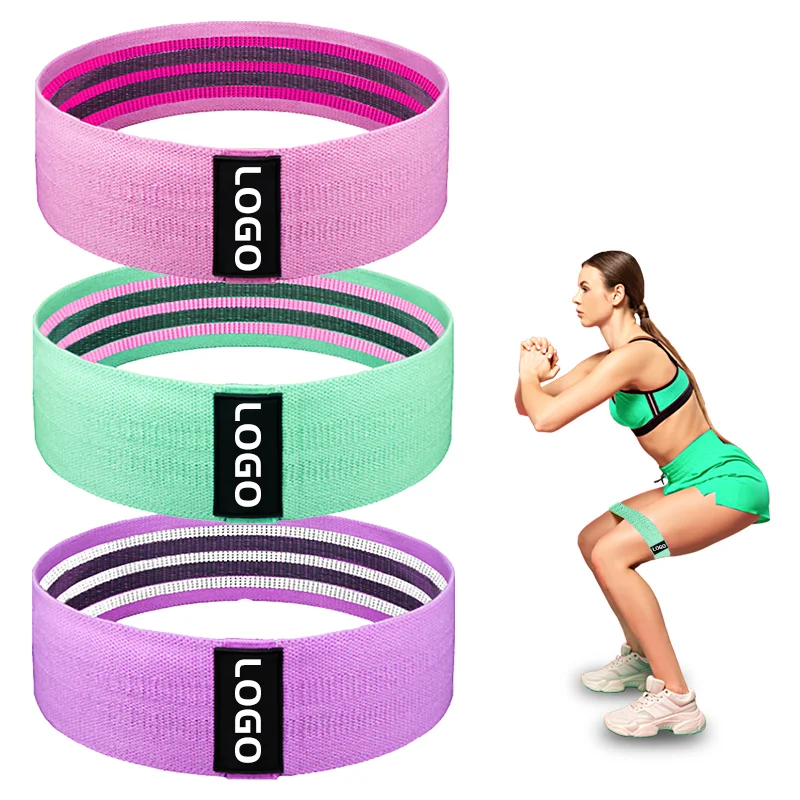 

Custom Logo Printed Yoga Gym Exercise Fitness Band for Legs Glutes Booty Hip Fabric Resistance Bands, Customized color