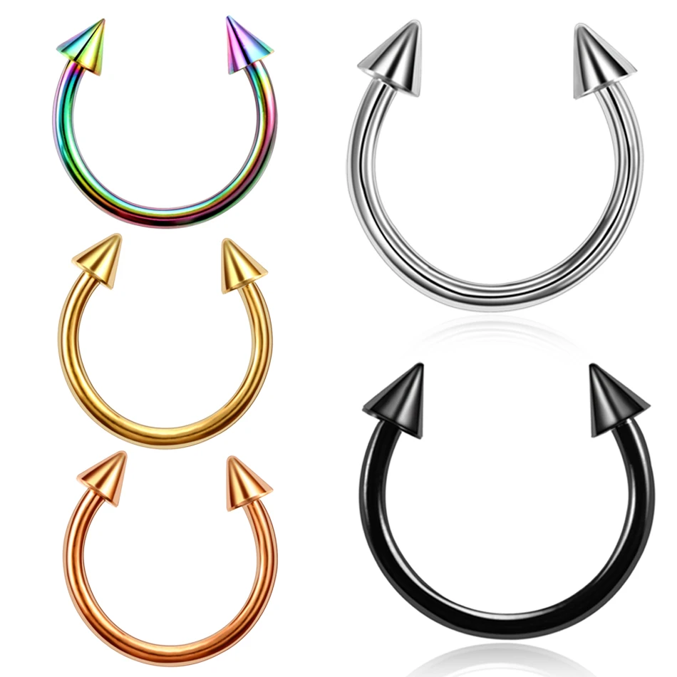

316L Surgical Steel Circular Nose Septum Horseshoe Ring Lip Ring Eyebrow Piercing Ear Cartilage Tragus Helix Piercing Jewelry