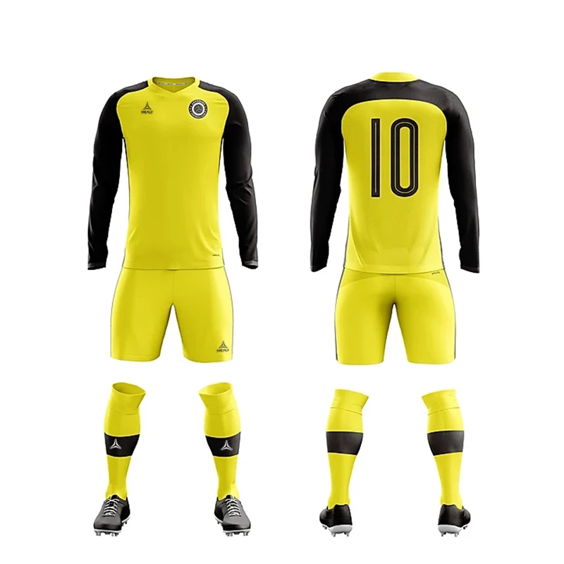 Long Sleeve Training Jersey Club Soccer Jersey Football Shirt Set Men