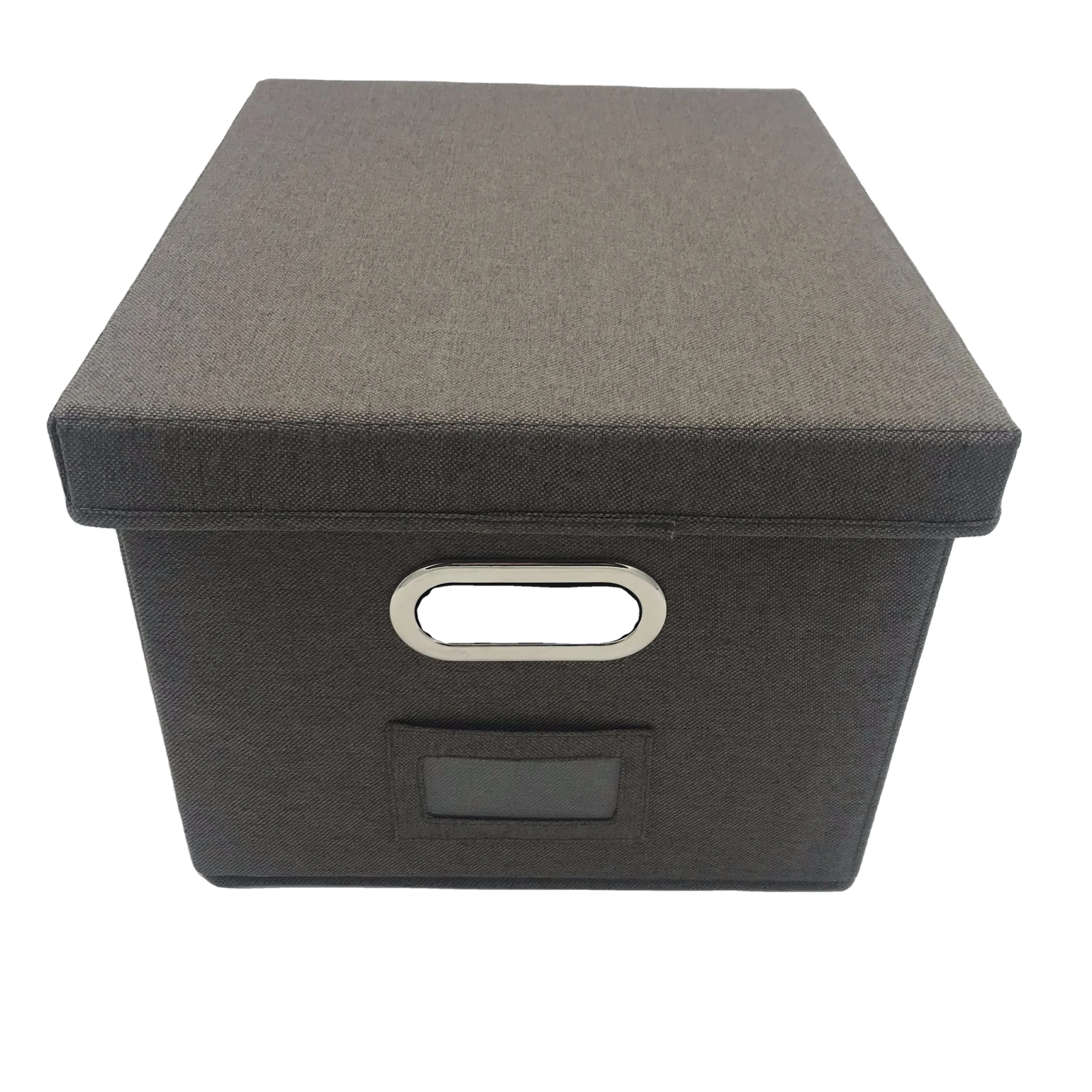 Collapsible Linen Fabric Mdf Board File Folder Storage Organizer Box