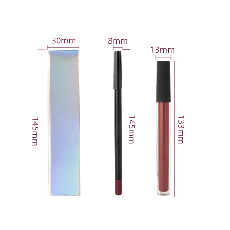 

L1#29r Private label waterproof fashion lipstick lip liner set