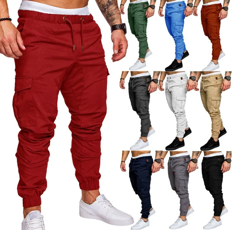 

Wholesale New 2020 Autumn Fashion Men Jogger Pants Fitness Bodybuilding Gym Stacked Pants Runners Clothing Sweatpants, Black,white