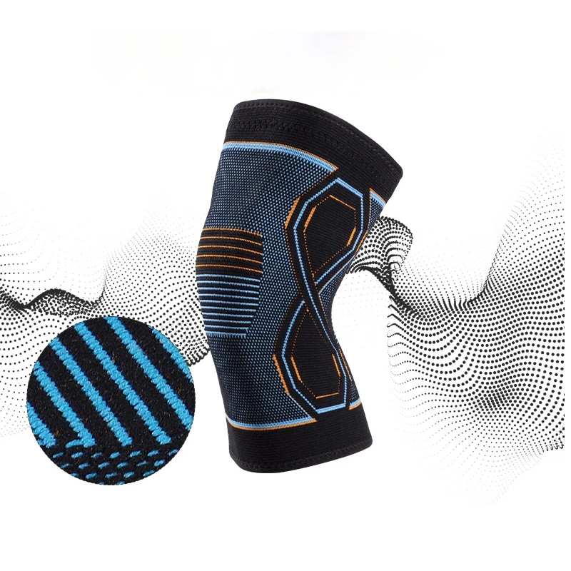 

High-quality sports knee pads four-sided stretch knitted breathable nylon knee pads basketball running general purpose, Picture color