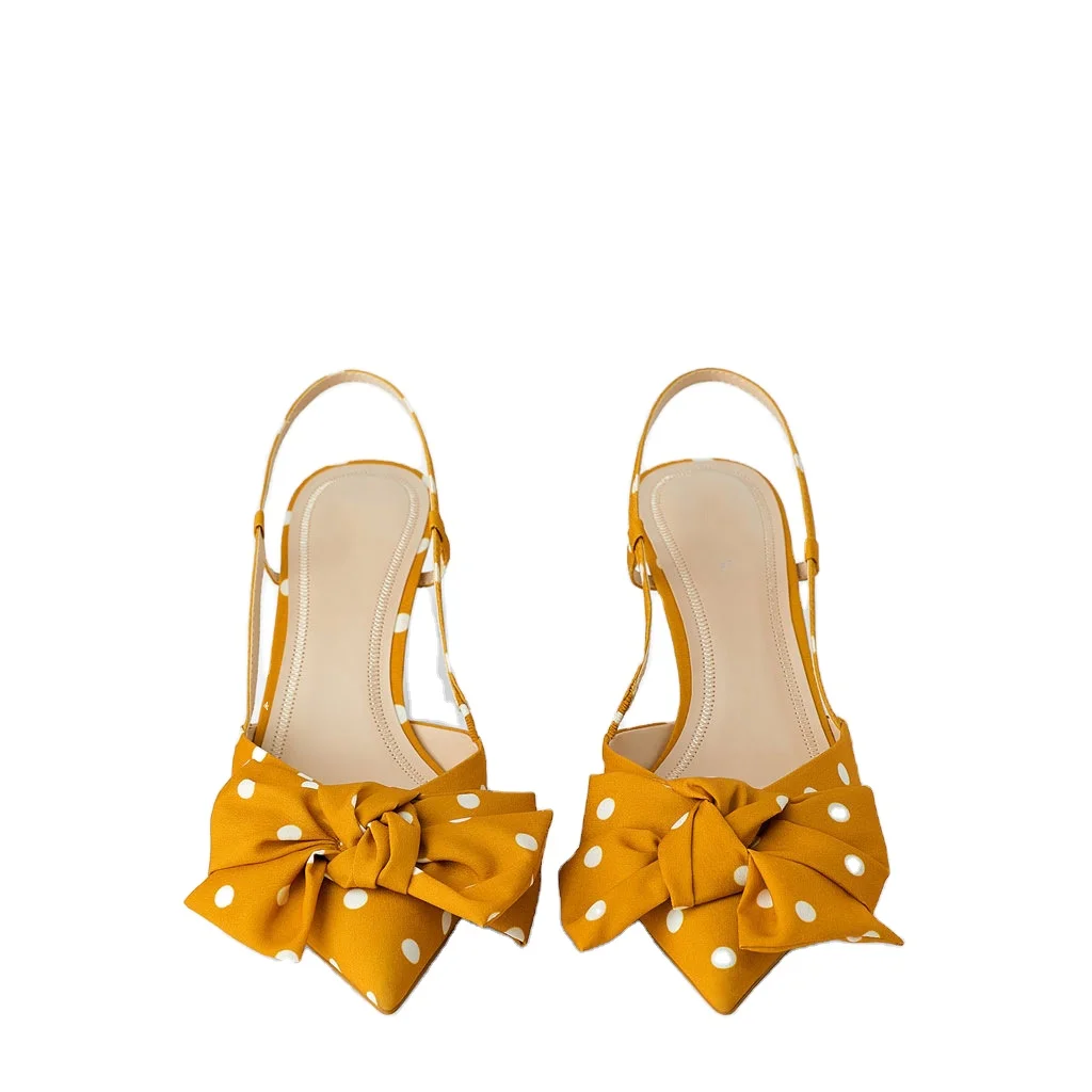 

Heel Sandals 2021 Women Yellow Dress Ladies Pencil Heels Pumps Pointed Toe Shallow beautiful Shoes