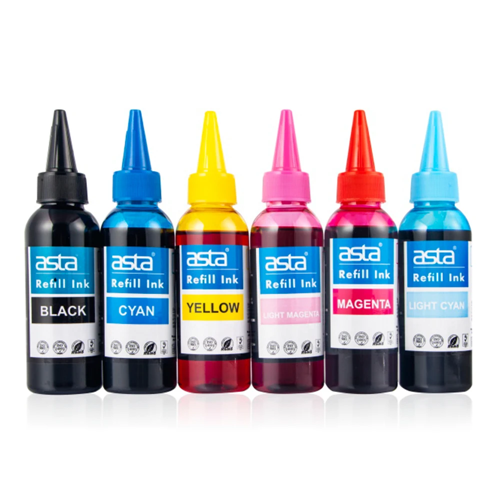 
ASTA Supplier OEM 70ml 100 ml Universal Refill Bulk Printing Color Water Based Premium Sublimation Dye Ink For Epson Jet Printer 
