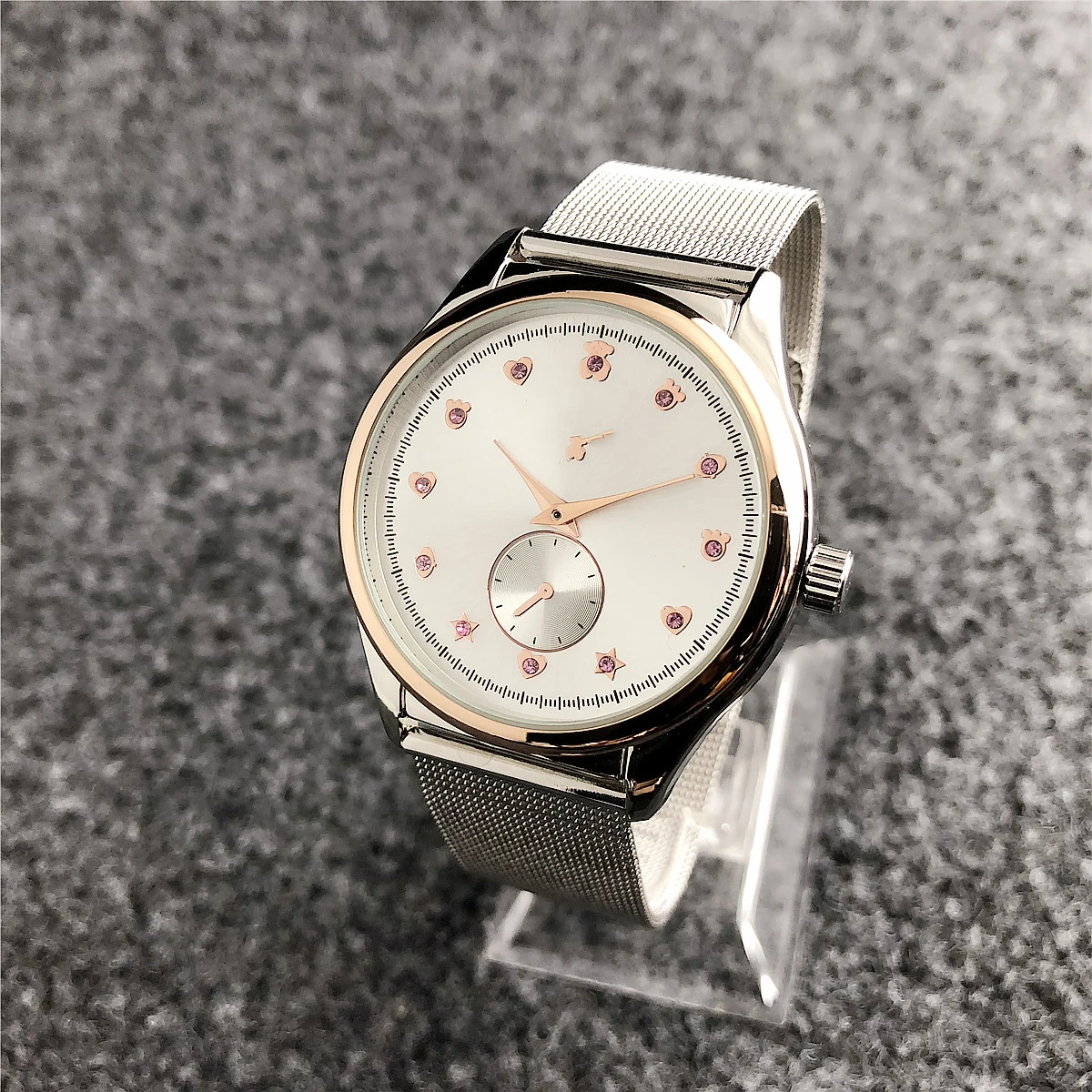 

high quality best price wrist watch men automatic watches dial printing casual mesh strap wristwatches set for sales, Gold