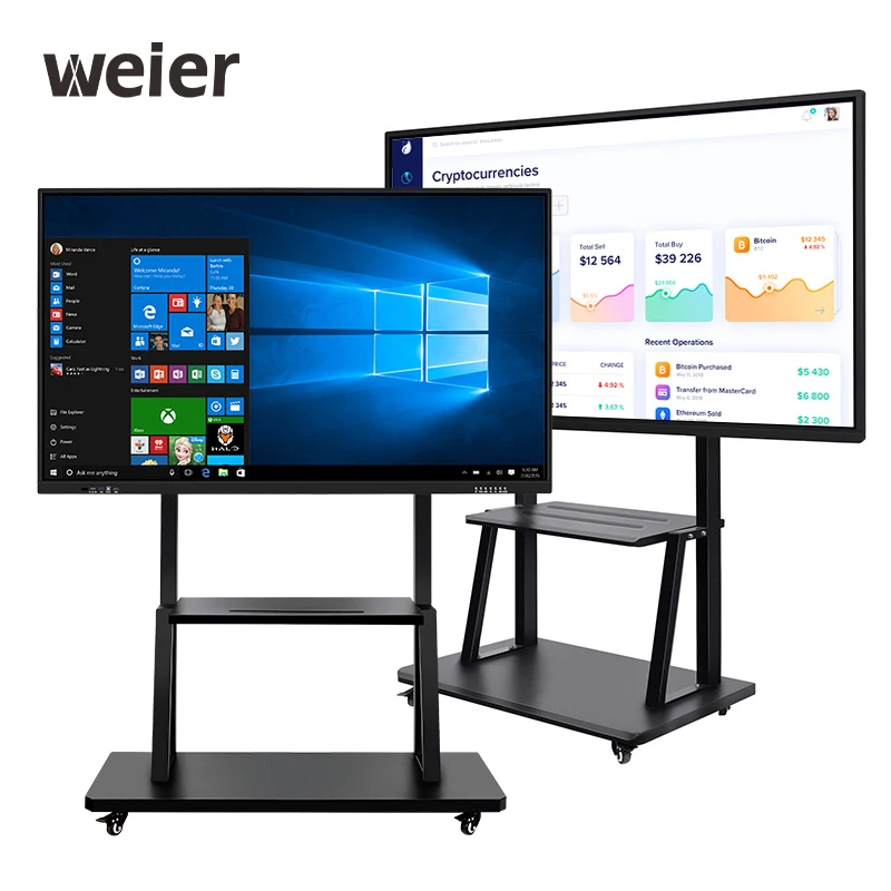 

weier 65" inch smart board digital interactive whiteboard all in one pc display screen for education teaching