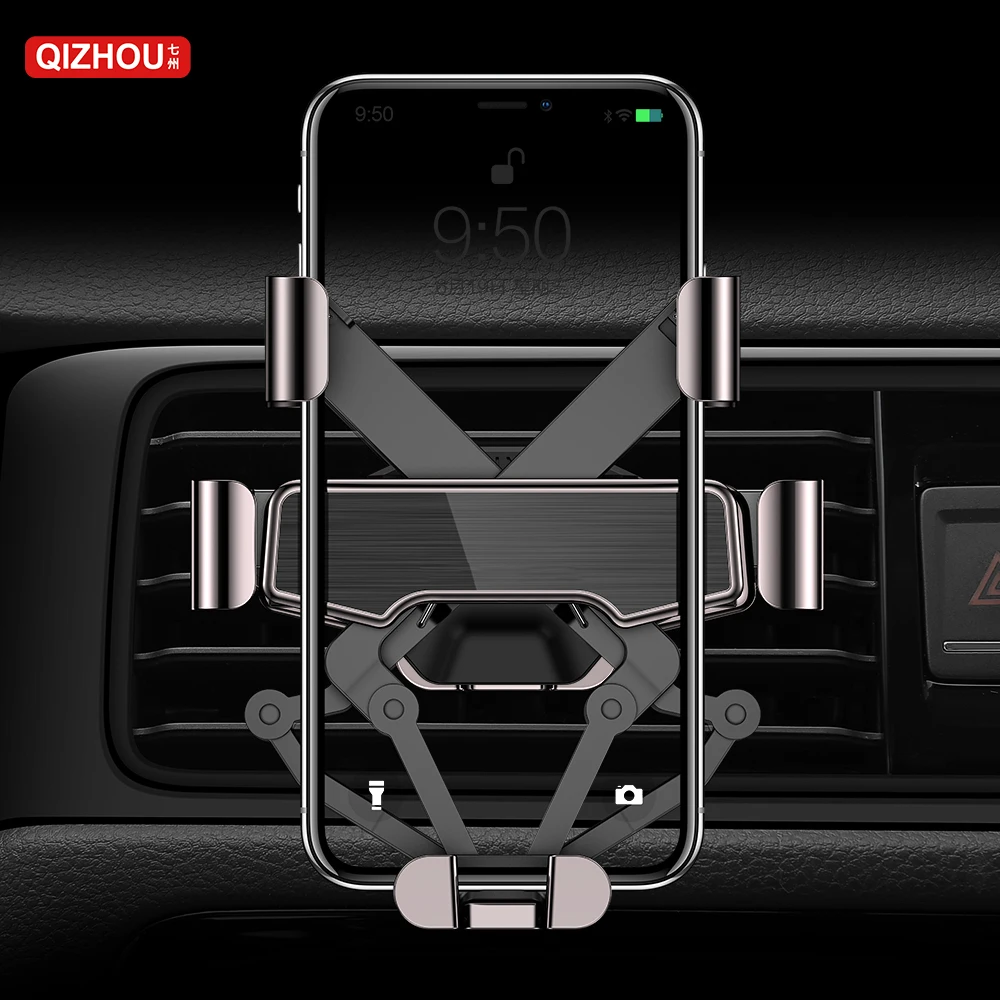 

Gravity Car Phone Holder Mount, Air Vent Phone Mount Strong Clamp Phone Holder Wide Compatibility for 4-7 inches Smartphone, Black/ gold/ black-gold/ customized color