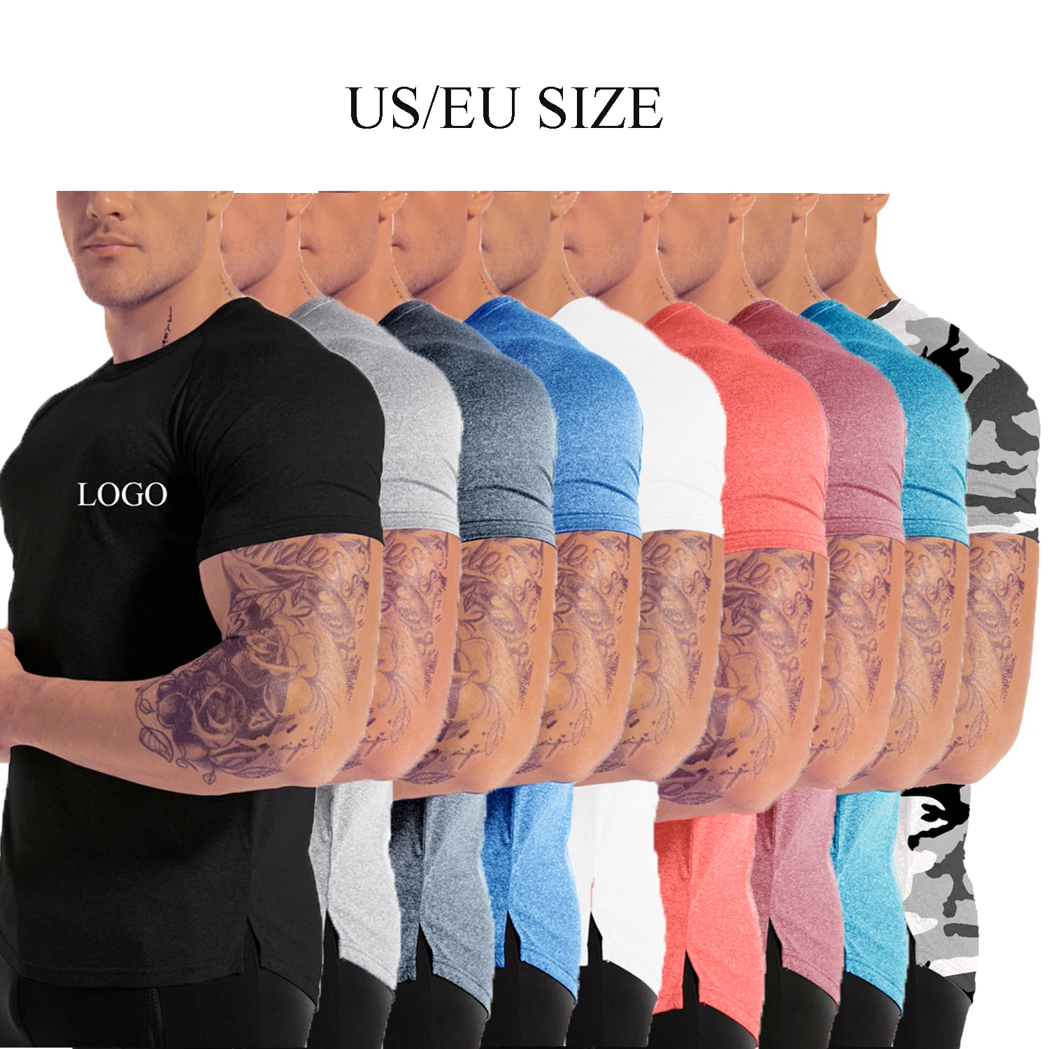 

Custom Blank Polyester Quick Dry Running Fitness T-shirt Workout Athletic Gym Sport Mens T Shirt
