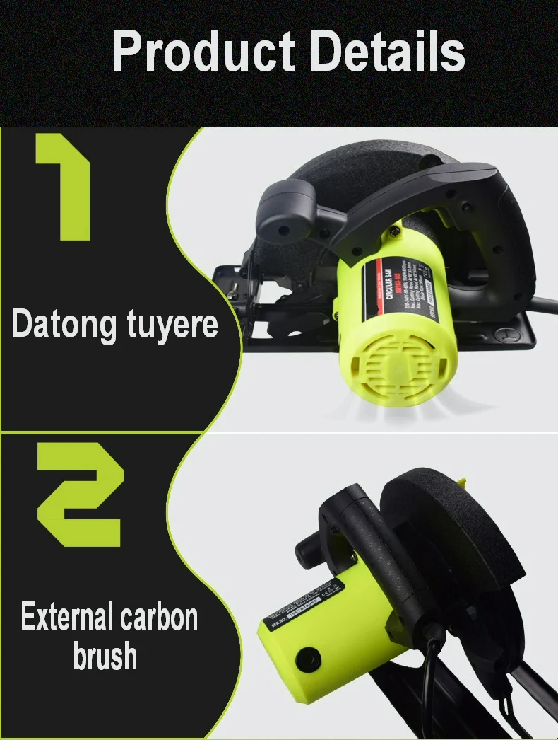 
1500W 185Mm 6000Rpm Wood Cutting Circular Saw Electric Power Tools 