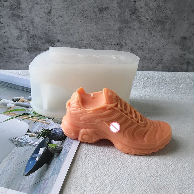 

J1116 New Upgrade Design 3D Resin Epoxy Plaster DIY Sneaker Mould 13cm TNS Shoes Candle Silicone Mold, White