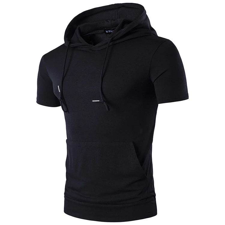 

Black Fitted Anti-pilling Anti-shrink Fabric Short Sleeve T-shirt Men