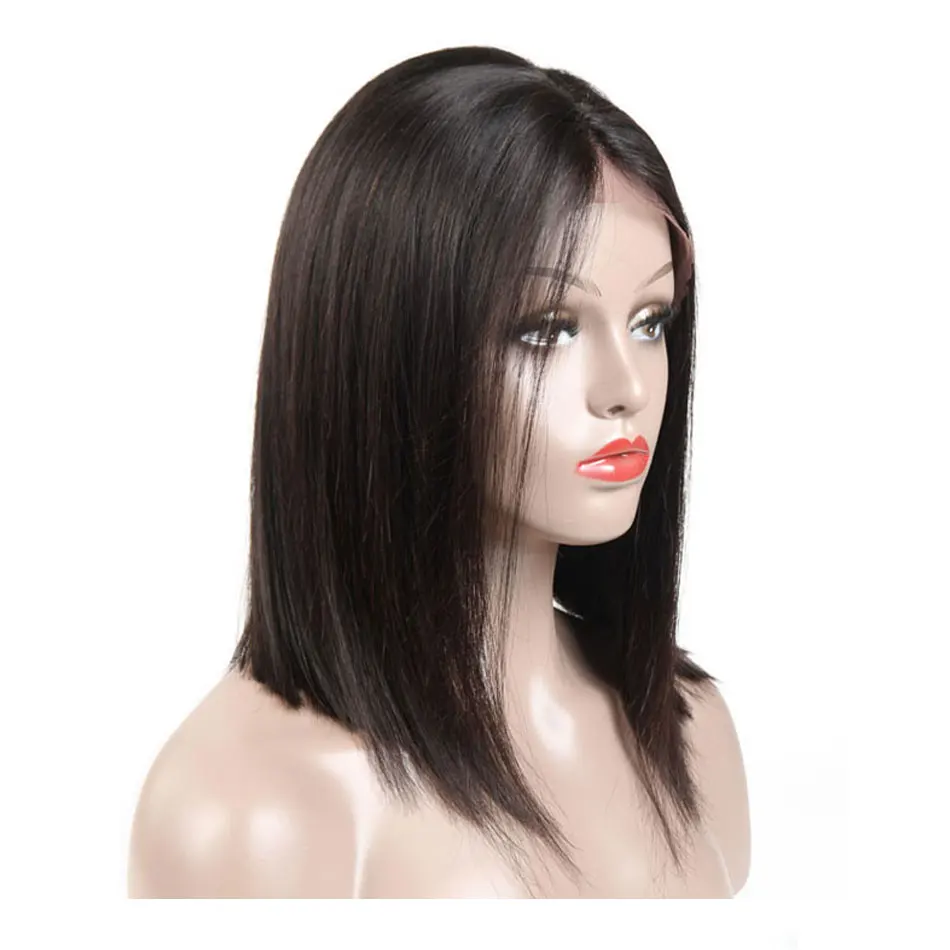 
Brazilian Bob Straight Human Hair Lace Front Wigs With Baby Hair Unprocessed Remy Brazilian Straight Cuticle Aligned Hair 