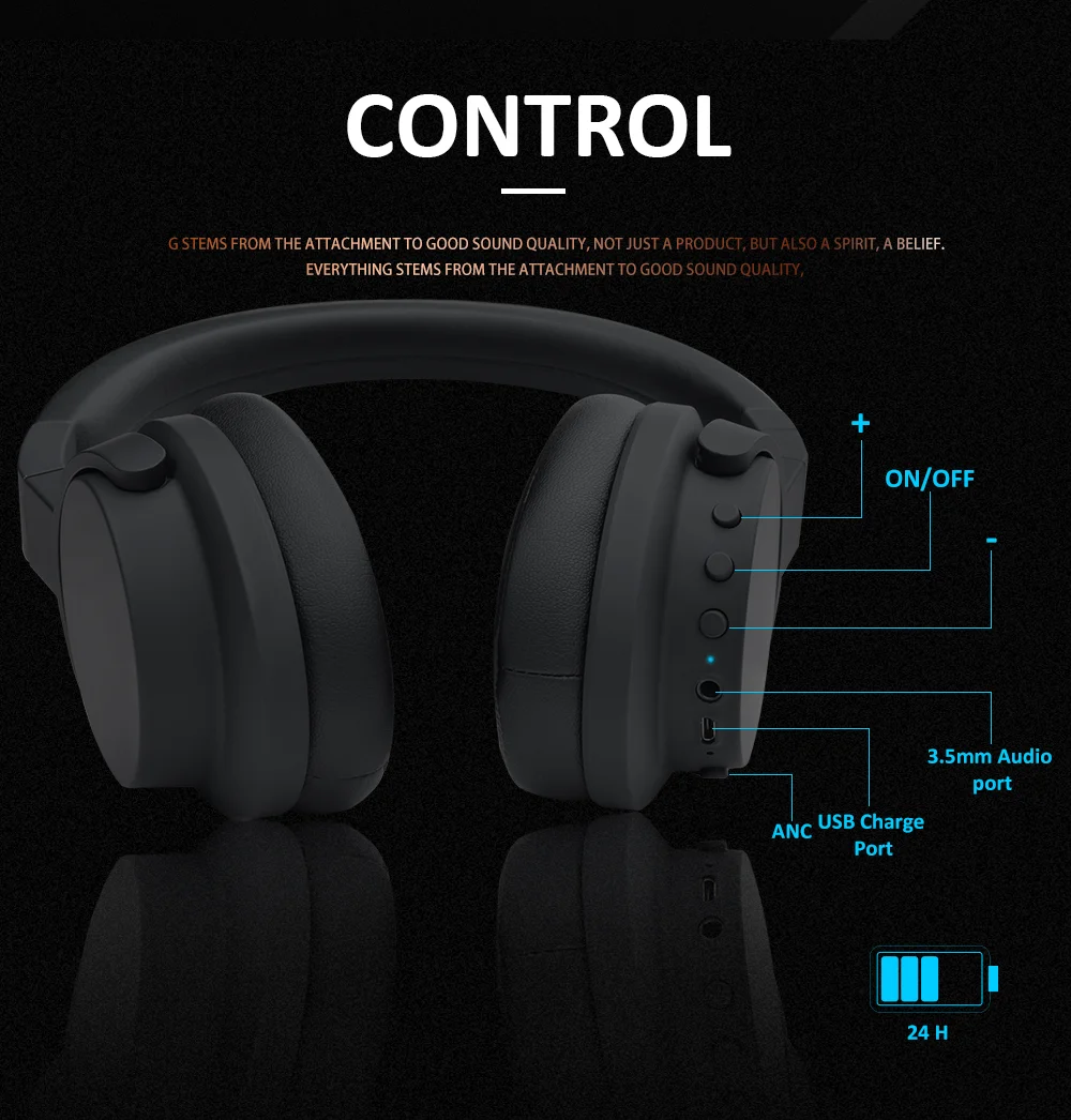 Bluetooth Headphones Bluetooth And Noise Cancelling Over Ear Mobile