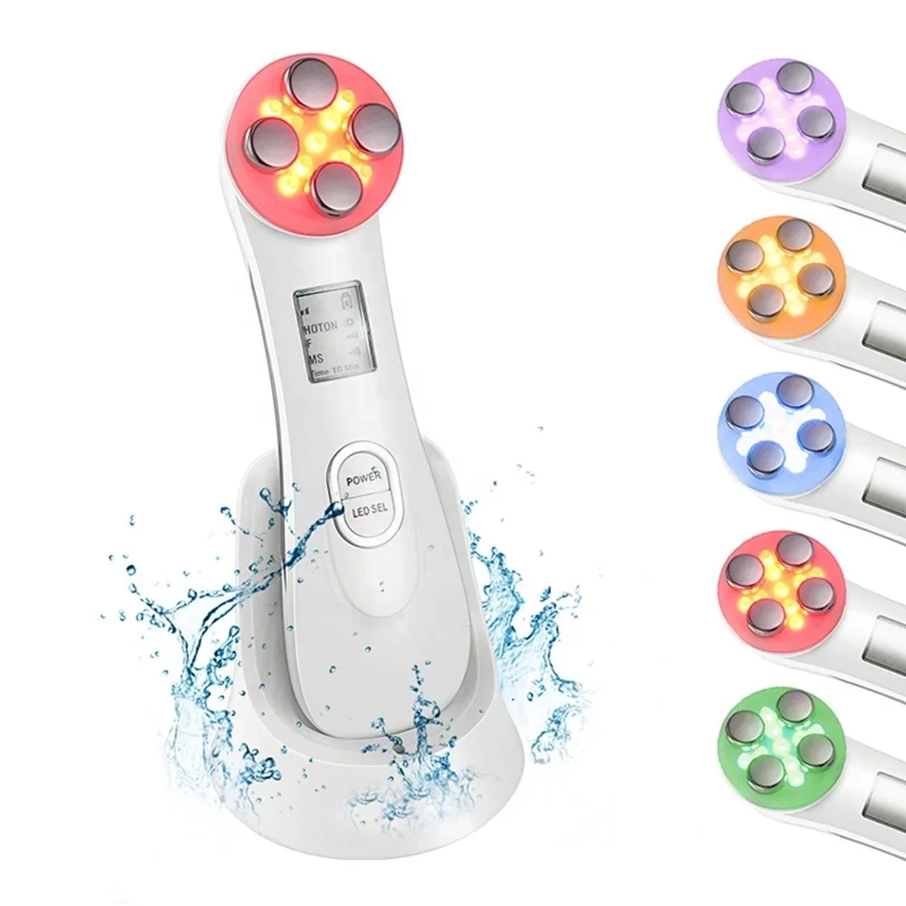 

LED lifting beauty device rf anti aging lifting radio frequency skin tightening facial machine, Red,green,yellow,green,blue