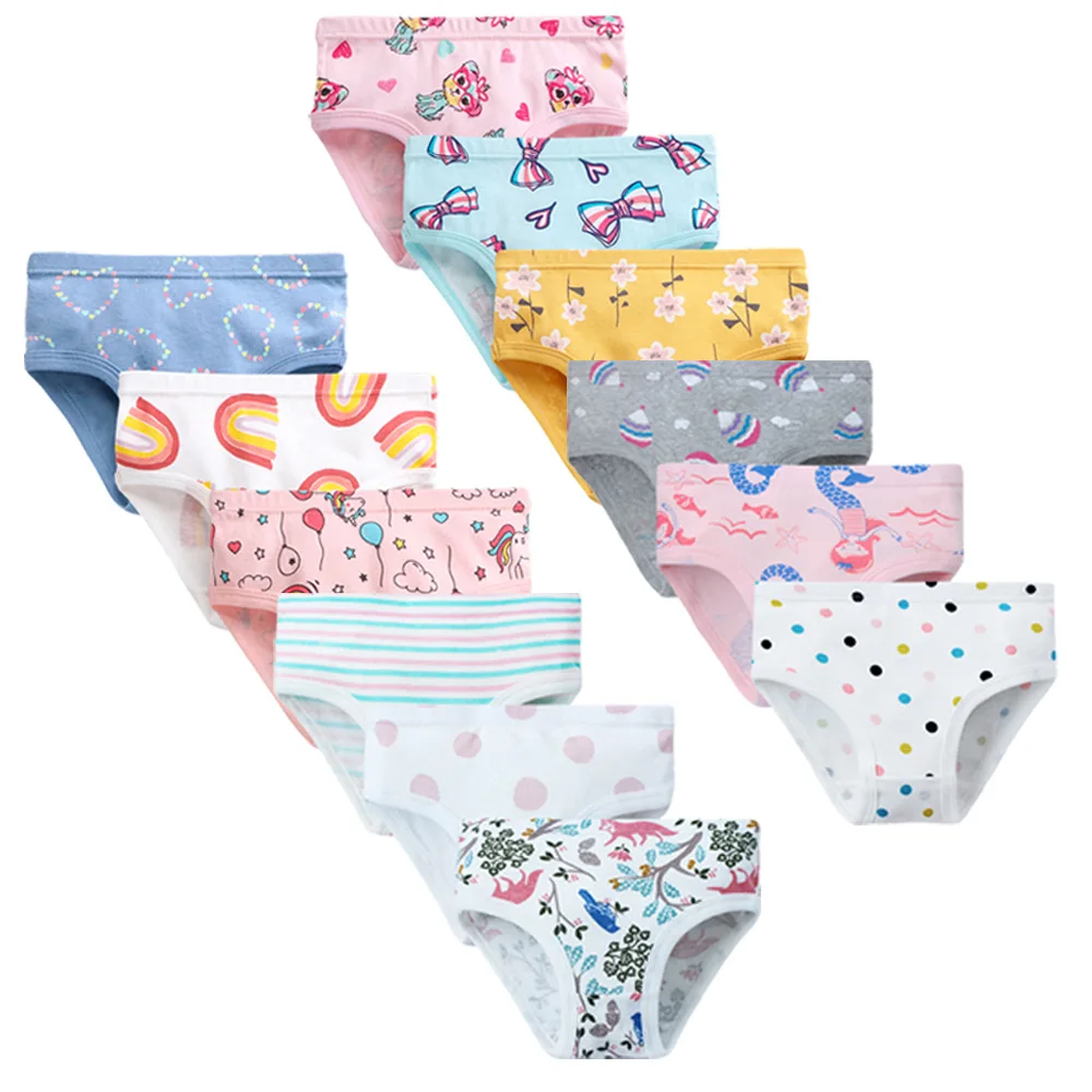 

High quality lovely kids underwear 3 pieces pink fruits animal soft cotton children girl triangle panties cotton girls briefs, Custom color