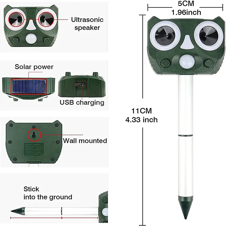 

Amazon Good quality solar yard gard pest animal repeller aspersor agua solar repelente animales with 2400mah battery