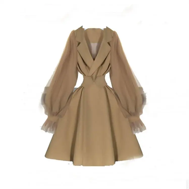 

Factory direct sale Trench Woman Women's Fall Elegant Long Coat Women, Khaki