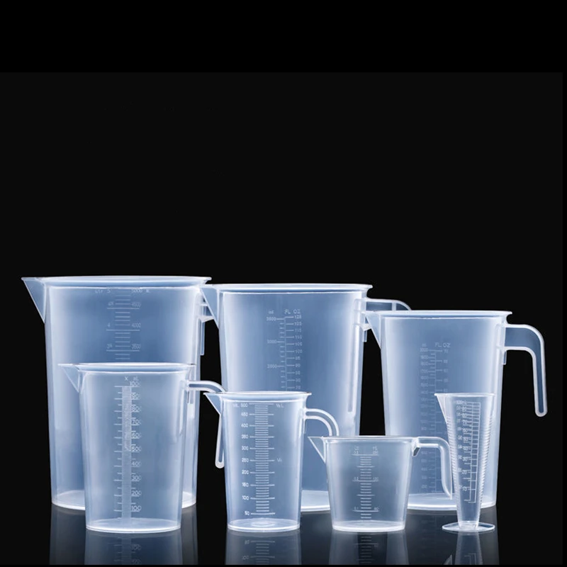 

Wholesale food grade plastic measuring cup set Durable drinks shop use bakery measure jug plastic measuring cups pitcher tools