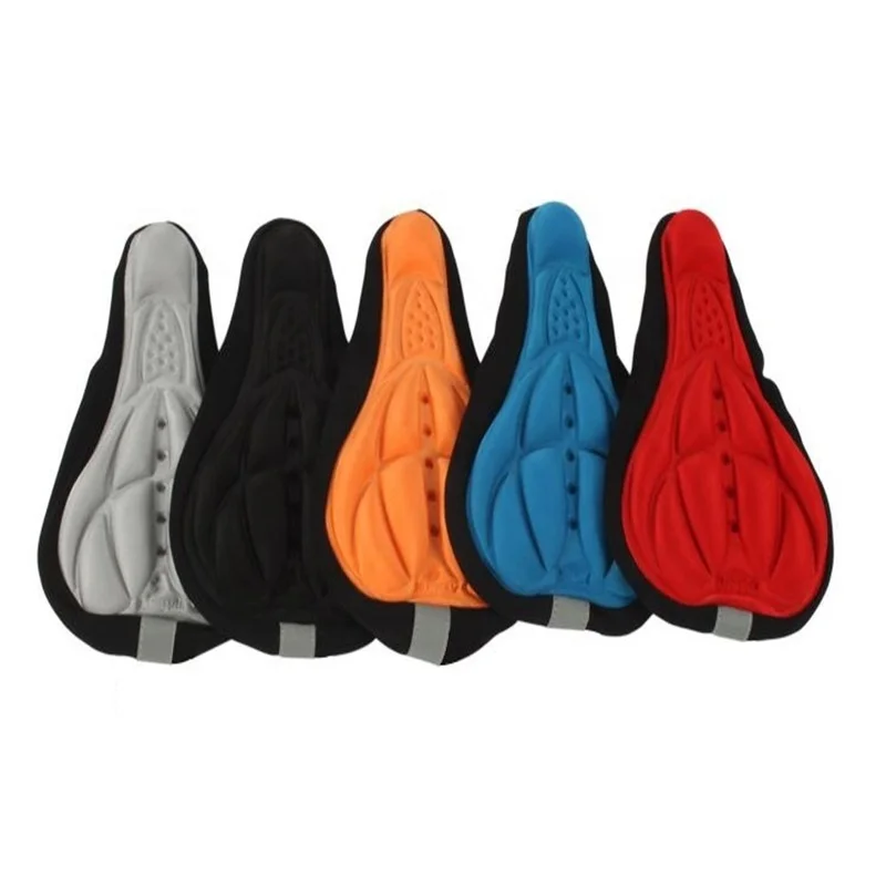 

Universal Silicone Gel Pad Soft Thick Bike Bicycle Saddle Cover Cycling Seat Cushion Sitting Protecter Bike Saddle Cover, Black red blue grey orange