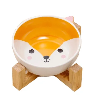 

Wholesale Pet Bowl Ceramic Dog Bowl With Stand Dog and Cat Bowl, As pictures