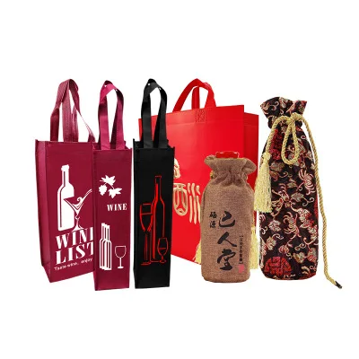 

Wine Bag Jute Bag Cheap Stylish Canvas Insulated Food Aluminum Foil 112310 Letter BOYU