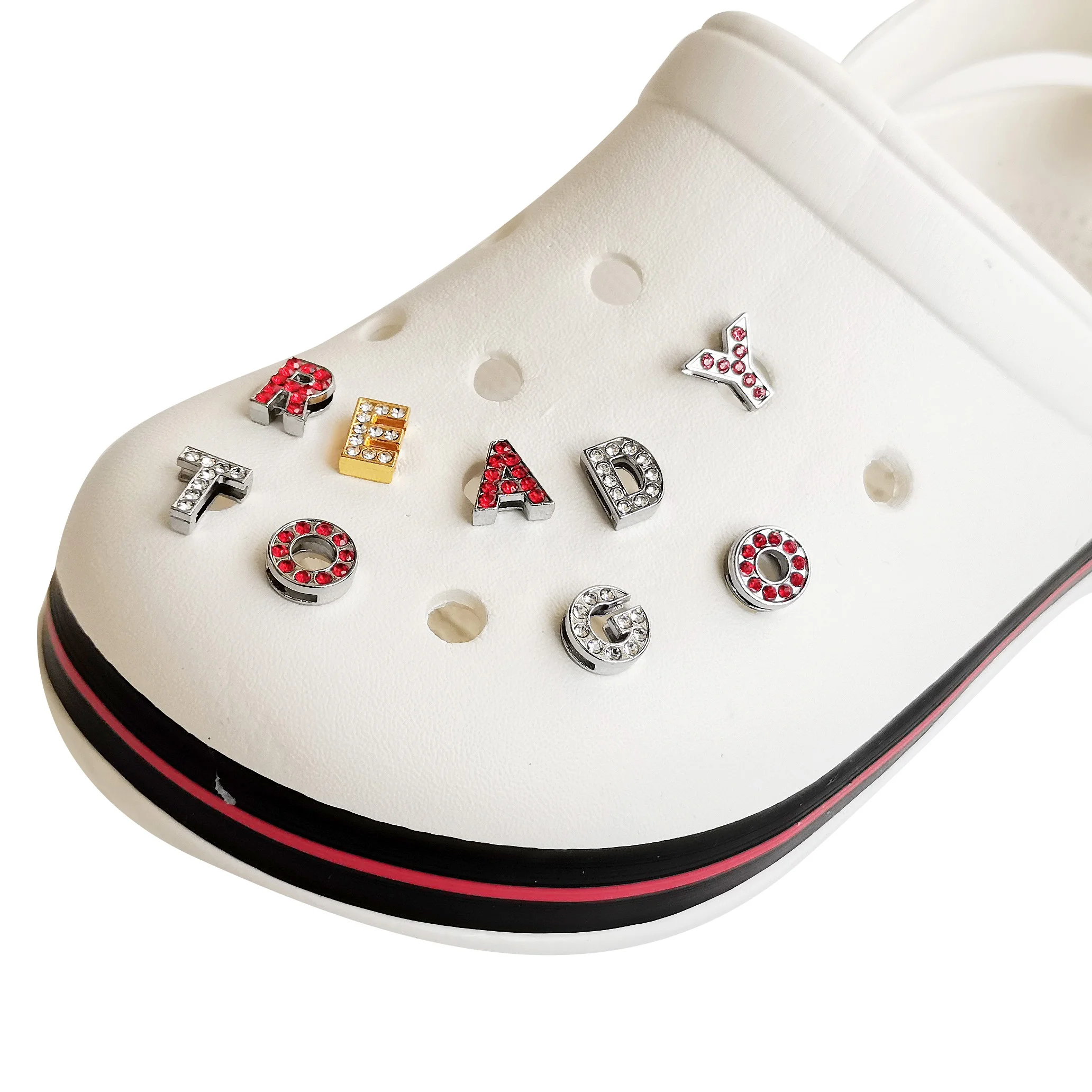 

Popular Alloy Colorful Croc Charms Letter Decoration for croc shoes accessories