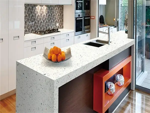 中国水晶白色石英台面人造石英石大平板