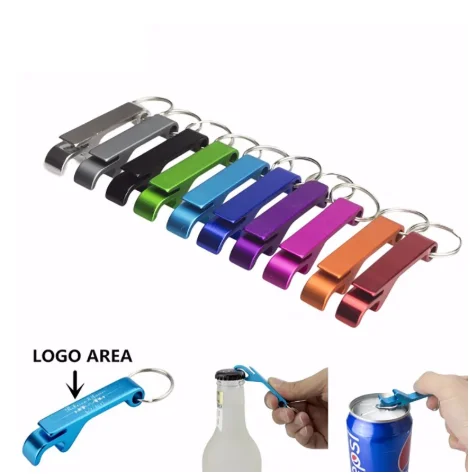 

Portable 4 in 1 Pocket Beer Bottle Opener Keychains Opener Custom Metal Blank Can Opener