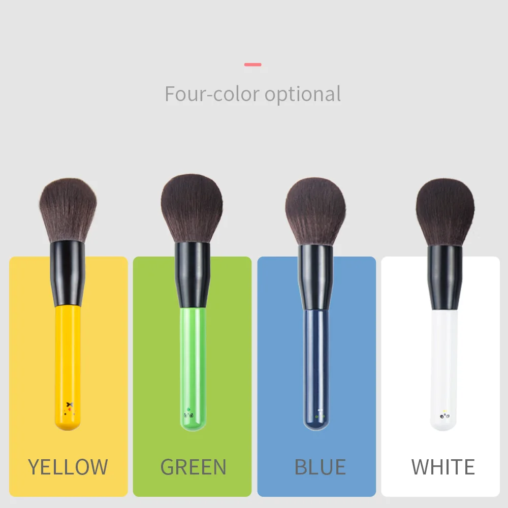 

8 White Premium Face Powder Blue Fluffy Synthetic Hair Green Wood Eye Blending Cosmetic Vegan Private Label Makeup Brushes