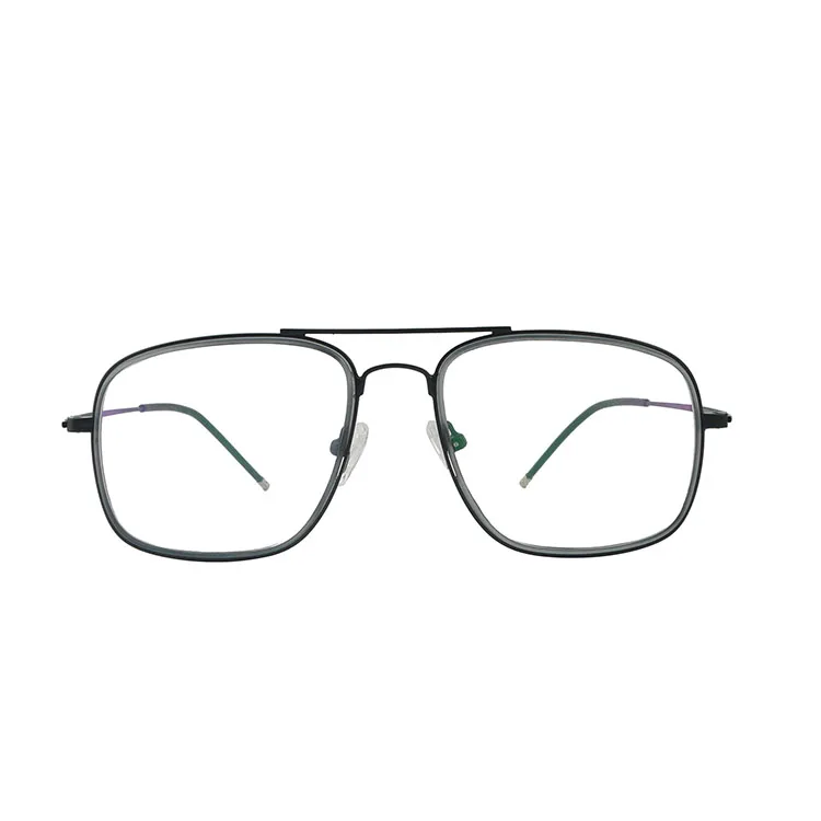 

Fashion New Double Bridge Men's Classic Square Metal Optical Glasses Frame Wholesale, Custom colors