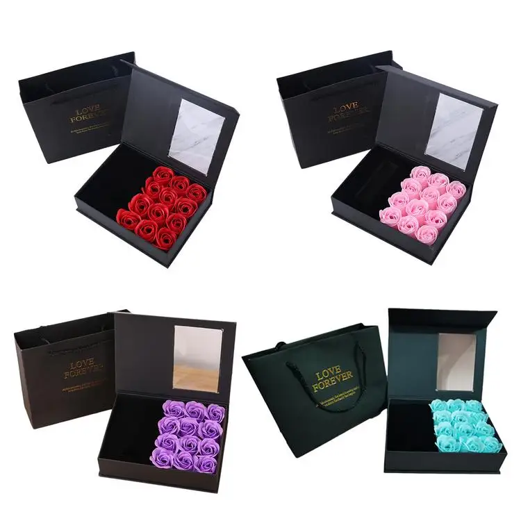 

Jewelry Box Valentine's Day Soap Rose Necklace Ring Gift Box