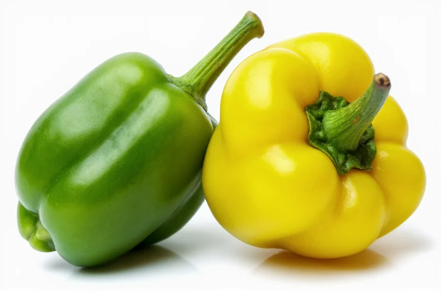 Close-up comparison of fresh jalapeno peppers next to serrano peppers showing size difference and color variations